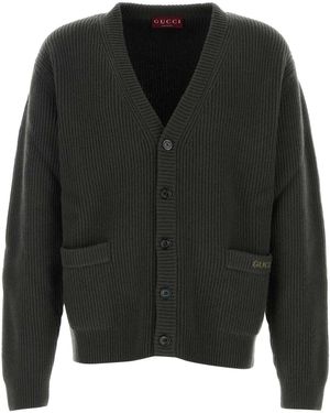 Gucci V Neck Cardigan - Black