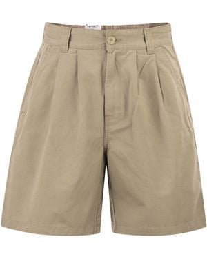 Carhartt Cotton Shorts With Pleats - Natural