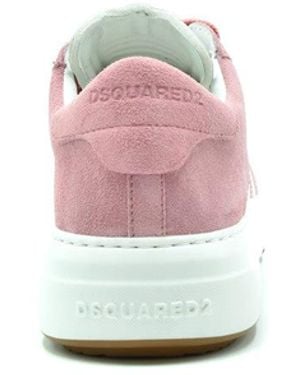 DSquared² Low-Top Leather Trainers With Accents - Pink