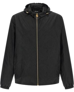 Versace 'Barocco' Jacquard Windbreaker - Black