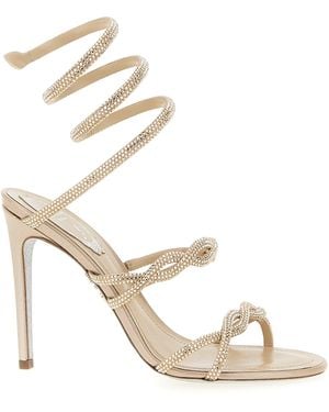 Rene Caovilla Gewickelte Braid Cleo Sandalen Mit Strass 105Mm - Mettallic