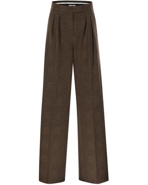 Max Mara Pantalones Ponza De Jersey De Algodón Y Lana Estampados - Marrón