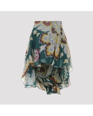Etro Asymmetrische Zijde Minirok - Groen