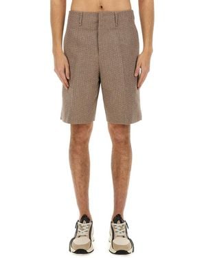 Fendi Jacquard Bermuda Shorts - Natural