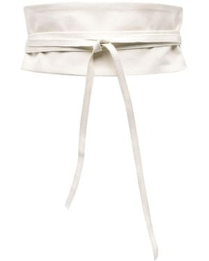 FURLING BY GIANI Geisha Tie-Fastening Leather Belt - White