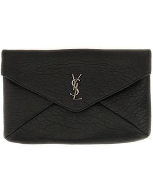 Saint Laurent Clutch Cassandre Lamb Bags - Black