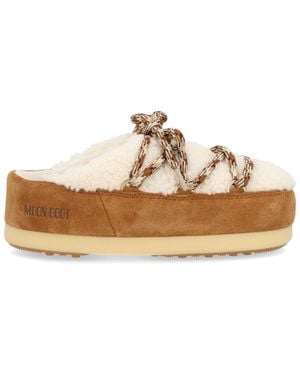 Moon Boot Shearling "Evx" Mules - Brown