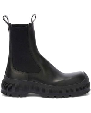 Jil Sander Leather Chelsea Boots - Black