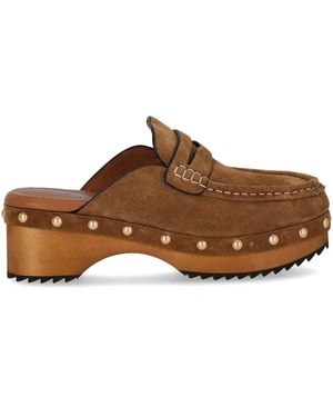 MISS OLIVIA Noemi Suede Sigar Clog - Brown