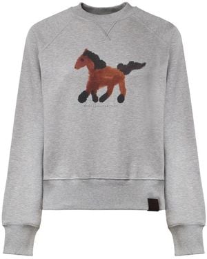 Stella McCartney Stella Mccartney Aquarel Paardensweatshirt - Grijs