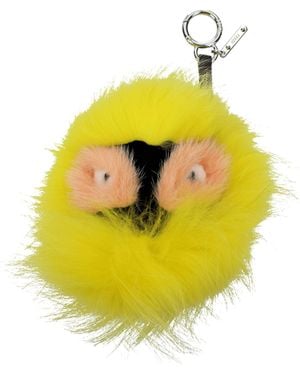 Fendi Portachiavi Donna Pelliccia Giallo - Yellow