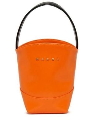 Marni Kids Flower Basket Top Handle Shoulder Bag - Orange