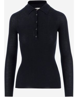 Sa Su Phi Gestricktes Poloshirt aus -Kaschmir und Seide - Schwarz