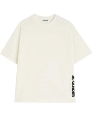 Jil Sander T-Shirt mit Rundhalsausschnitt und aufgedrucktem Logo - Weiß