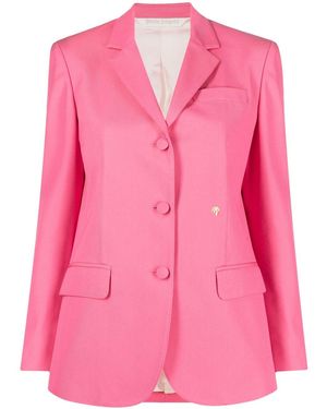 Palm Angels Cotton Single-Breasted Blazer Jacket - Pink