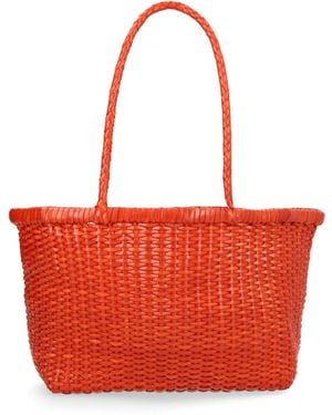 Dragon Diffusion Handwoven Leather Tote Bag - Red