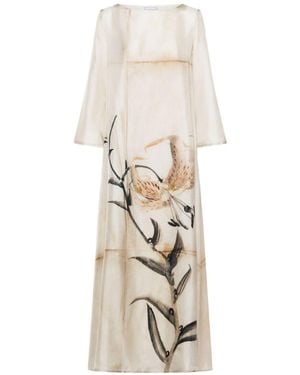 Pierre Louis Mascia Bedrucktes Seidenkleid von - Weiß