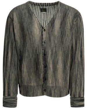 Needles Nadeln gestreifte Strickjacke - Schwarz