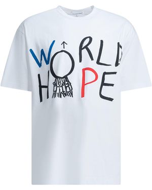 Comme des Garçons Crew Neck T Shirt With Print - Blue
