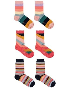 Paul Smith Wirbel Socken 3 Pack - Weiß