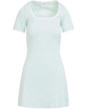 Courreges Vestido Contraste - Azul