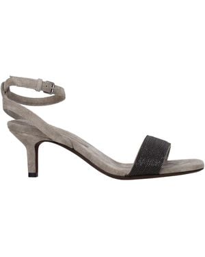 Brunello Cucinelli Sandals Suede - Metallic