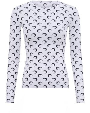 Marine Serre Top "Moon" - White