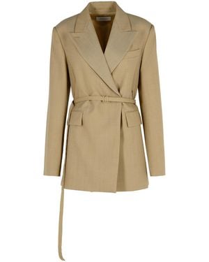 Sportmax 'Tubinga' Beige Brown Virgin Wool Blazer - Neutro