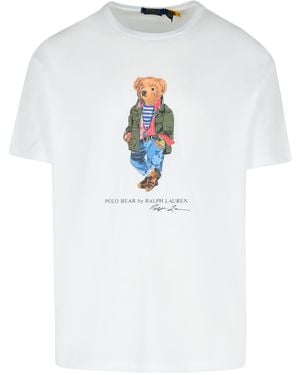 Polo Ralph Lauren Weiße Baumwoll -T -Shirt