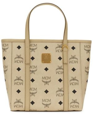 MCM Printed Canvas Mini Tony Handbag - Natural