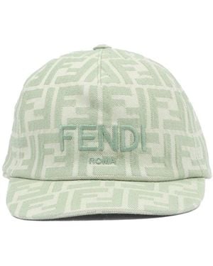 Fendi Hat With Logo - Green