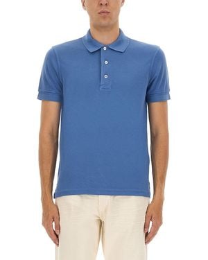 Tom Ford Pique Polo - Blue