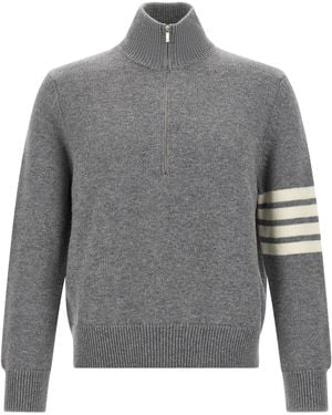 Thom Browne 4 Bar Malf Zip Pull - Gris