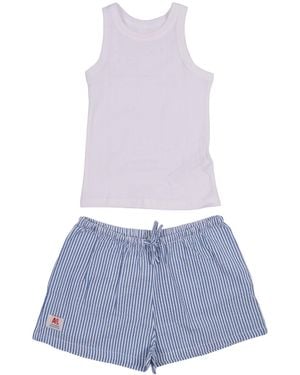 AO76 Girls Pyjamas La Pyjama Shorts Set G - White