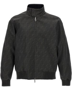 Fendi Bomberjacke "Ff" - Grau