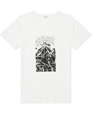 Celine Bedrukt Katoenen T -shirt - Wit