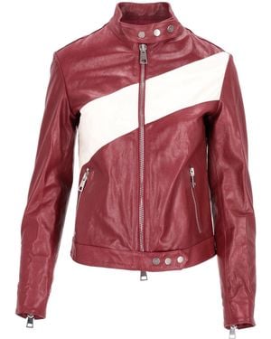 LA ROSE Leather Bomber Bordeaux - Red