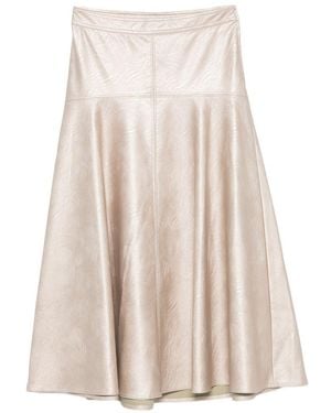 forte_forte Eco Leather Midi Skirt - Natural