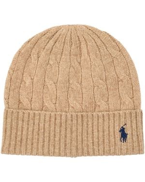 Polo Ralph Lauren Cable Wool-cashmere Beanie - Natural