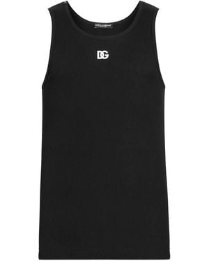 Dolce & Gabbana Cotton Tank Top - Negro