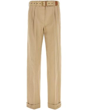 Miu Miu Beige Cotton Pant - Natural