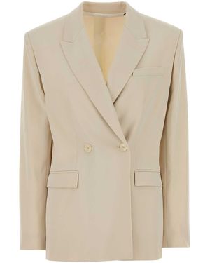 Isabel Marant Sand Crepe Oversize Calie Blazer - Natural