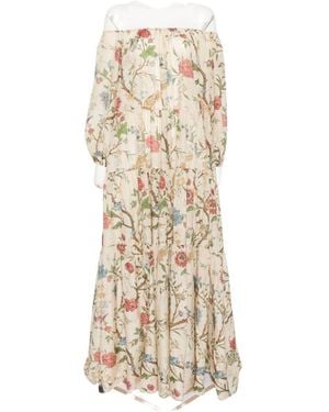 Into The East Printed Cotton Dress - White