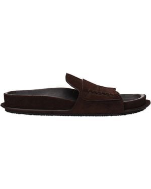Jacquemus Clogs And Mules Suede/Dark - Brown