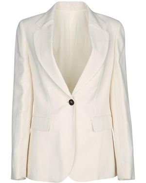 ジャケット BRUNELLO CUCINELLI BELTED SUIT-TYPE JACKET Brunello Cucinelli Suit Type Belt Jacket in White | Lyst