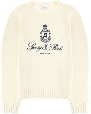 SPORTY&RICH Jersey With Logo - Natural