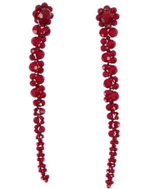 Simone Rocha Kristall Tropfenohrringe - Rot