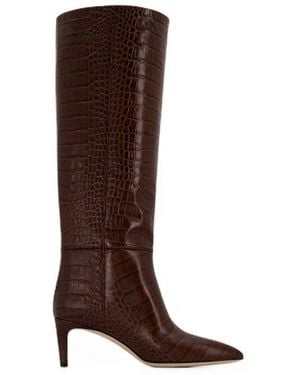 Paris Texas Stiletto 60 Boots Leather Chocolat - Brown