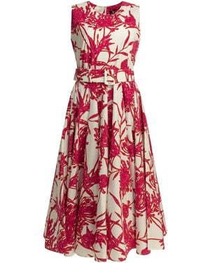Samantha Sung Fuchsia Cotton Spandex Dress - Red