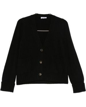 Base London Strickjacke aus Basiswolle - Schwarz